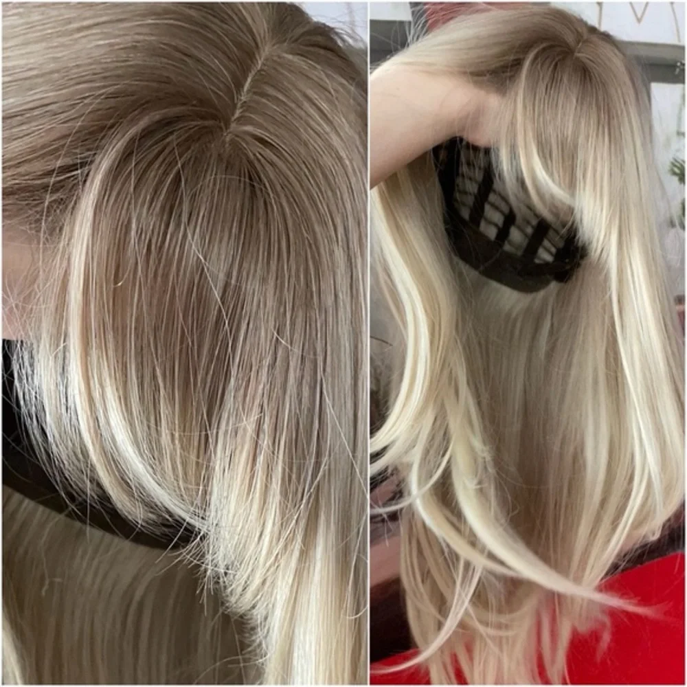 NEW IN Platinum whiteBlonde wig with ashy light roots